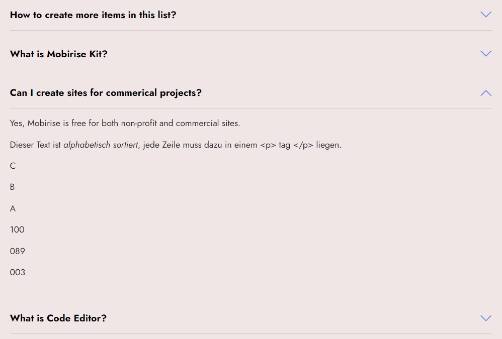 Akkordeon-Unsortiert